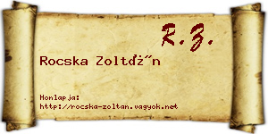 Rocska Zoltán névjegykártya